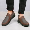 thumbnail image 6 of Mens Loafers Casual Shoes Lightweight Canvas Walking Shoes Breathable Soft Sole Work Shoes Non-slip Driving Shoes Brown 11 UK, 6 of 7