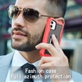 thumbnail image 6 of iPhone 12 Mini Case - Heavy Duty Hybrid Rugged Dual Layer Protective Shockproof Kickstand Cover with Ring Holder for Apple iPhone 12 Mini 5.4", K, 6 of 7