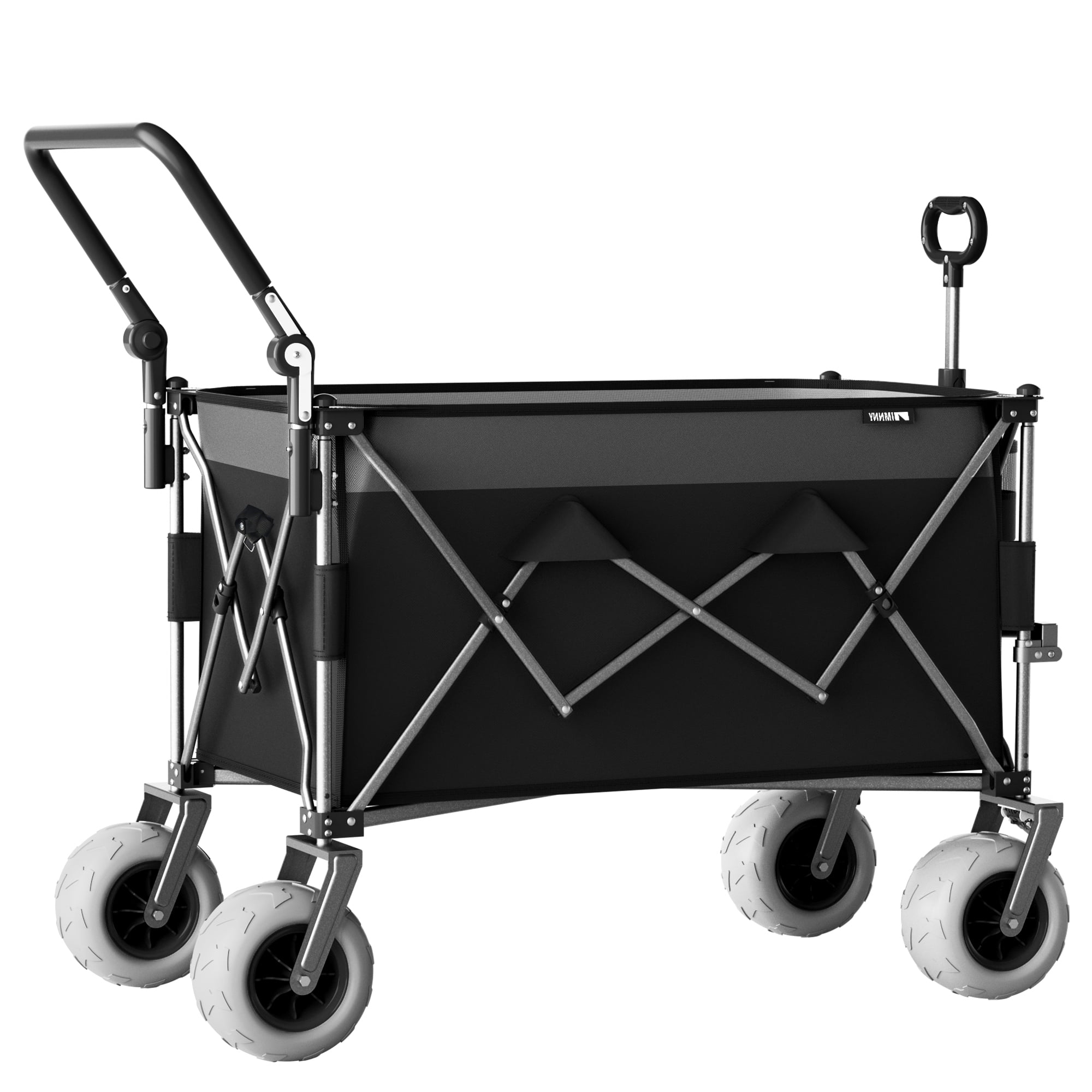 Foldable Beach Wagon with 9x4 All-Terrain Wheels 500 lbs Capacity 400L Storage Camping Cart