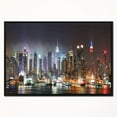 thumbnail image 1 of Design Art Lit Nyc Manhattan Skyline Framed Canvas Art Print, 1 of 3