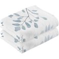 thumbnail image 2 of Dreamtimes Light Blue Leaves Hand Towels, 2 PCS, Highly Absorbent Soft Cotton Face Towels Bathroom Decorative Towel for Beach Gym Spa Shower, 16x28In, 2 of 6