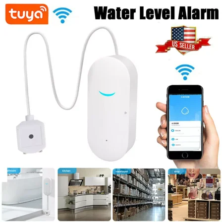 Smart WiFi Water Leak Sensor Flood Leakage Level Alarm Overflow Detector Alert
