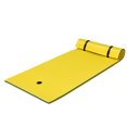 thumbnail image 1 of Gymax 87'' x 36'' 3-layer Floating Pad Mat Water Sports Recreation Relaxing Yellow, 1 of 6