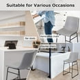 thumbnail image 6 of HOMEKOKO Bar Stools Set of 2, 26 Inches Bar Stool with Back, Carbon Fiber Bar Chair with Metal Legs (Light Grey), 6 of 7