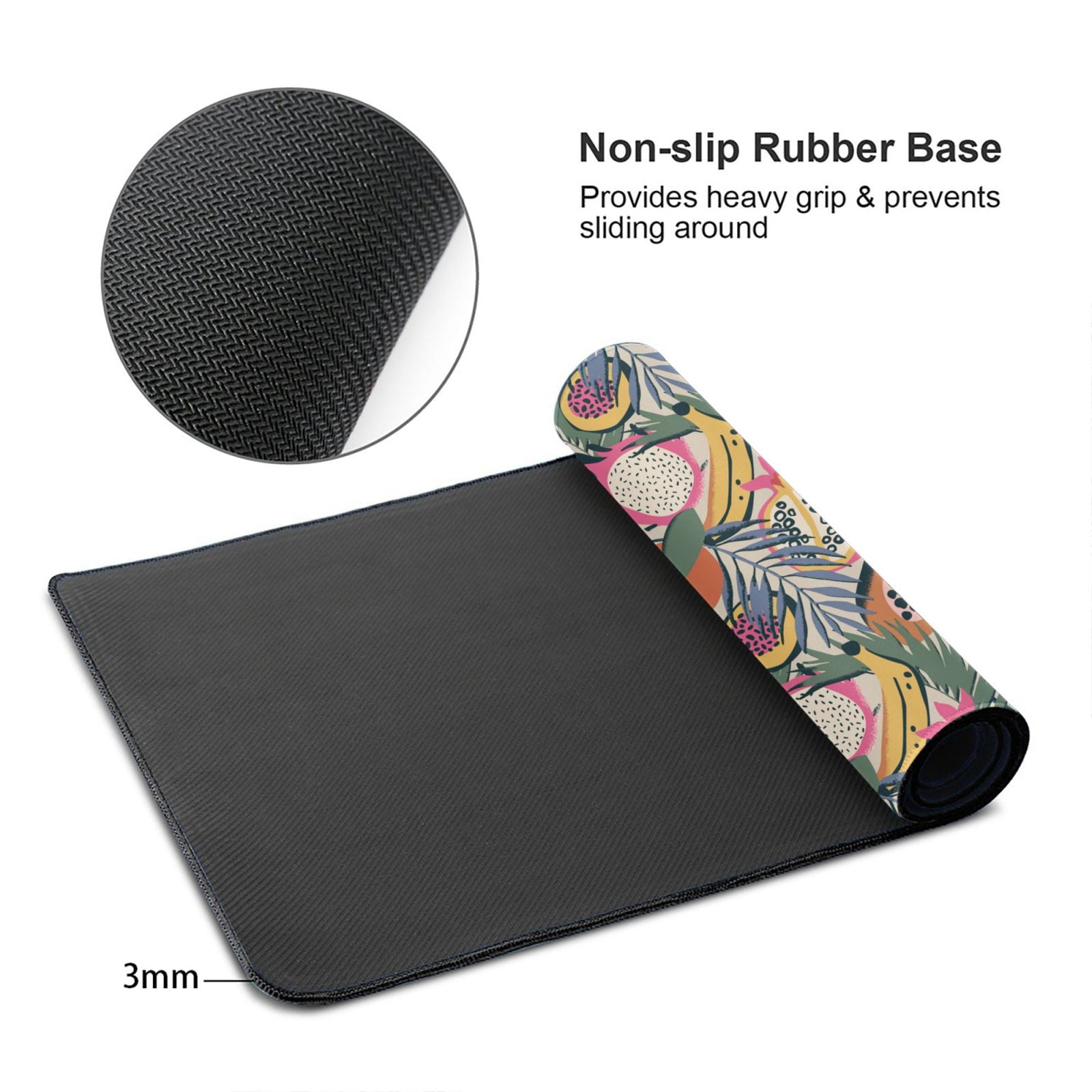 Kdxio Tropical Fruit Print Large Gaming Mouse Pad,Non-Slip Base,Water Resist Keyboard Pad for Gamer,Office & Home,29.5 x 15.8 in