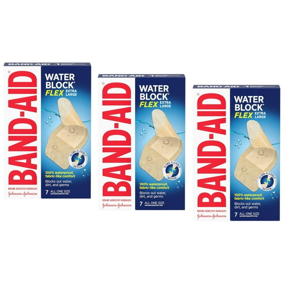 Band-Aid Brand Water Block Flex Adhesive Bandages, Extra Large, 7 ct (Pack of 3)