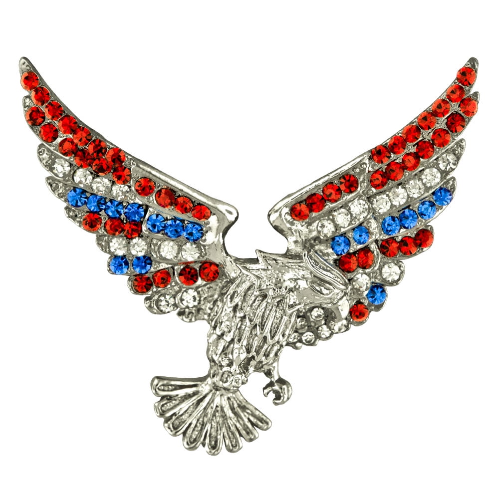PinMart Rhinestone American Flag Patriotic Eagle Lapel Pin Walmart