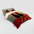 thumbnail image 2 of Ambesonne Cat Bedding Set 4 Pcs, Moon in a Starry Sky Love, Queen, Sage Green Orange, 2 of 2