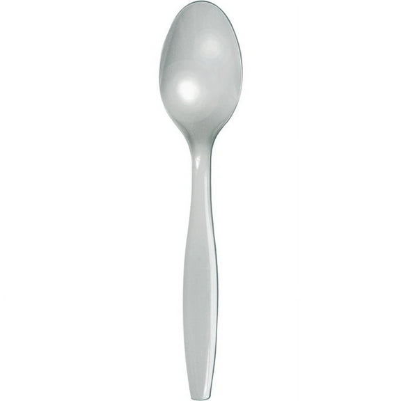 288 Count Bulk Pack Shimmering Silver Plastic Spoons