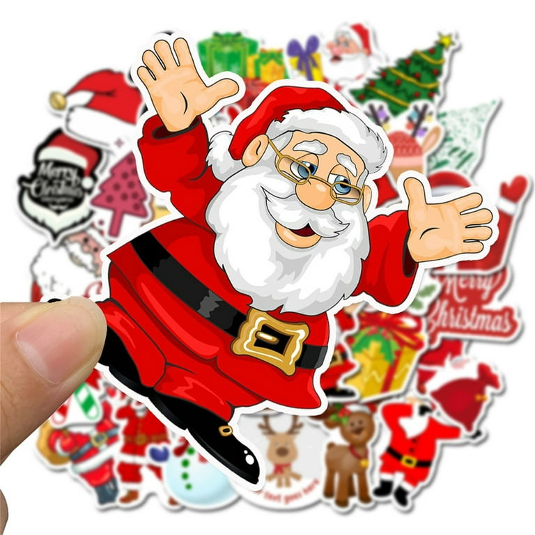 Santa Stickers For Envelopes Waterproof Christmas Foam Decals