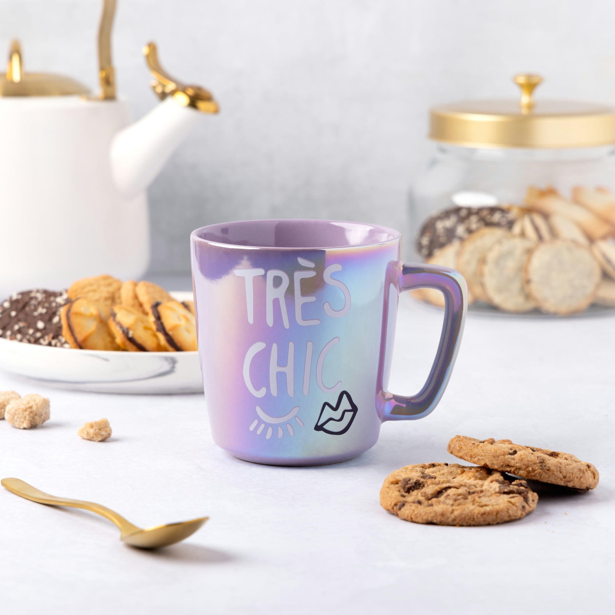 Thyme & Table Tres Chic Purple Pearl Mug 19.6 fl oz, Stoneware