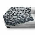 thumbnail image 3 of Abstract Soft Flannel Fleece Throw Blanket, Retro Geometric Ombre Inspired Pattern Classic Curves Illustration, Cozy Plush for Indoor and Outdoor Use, 70" x 90", Petrol Blue and White, by Ambesonne, 3 of 6
