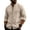 Khaki, variant on Mens Long Sleeve Shirt Button Down Loose Fit Vintage Shirts Collarless High Elastic Tops Henley Shirt Black S