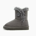 thumbnail image 3 of Weestep Wood Button Warm Shearling Winter Lightweight Snow Boots(7 Toddler, Grey), 3 of 7