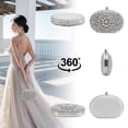 thumbnail image 2 of Monedero de mano Suhatjia Rhinestone Pearl Silver para mujer, 2 of 7