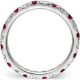 thumbnail image 2 of 14K White Gold Lab Grown Diamond Si1/Si2 G H I & Cr Ruby Eternity Band (Size 4) Made In India et0048-cru-070-4wlg, 2 of 5
