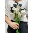 thumbnail image 2 of 14"Artificial Calla Lily Flowers,12 Single Heads PU Flower Small Flower Bouquet Accessorie,Calla Lily Bridal Wedding Bouquet for Greenery Plants Indoor Outside Garland Home Office Decor (Purple), 2 of 3