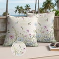 thumbnail image 3 of Vintage Flower Outdoor Pillow Covers 20x20 Set of 2,Waterproof Patio Throw Pillowcase Protectors,Botanical Wildflower Plant Country Daisy Decorative Pillow Shams Cushion Covers for Seat Bed Couch, 3 of 8