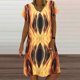 thumbnail image 2 of Vestido largo hasta la rodilla con cuello en V y manga corta con estampado cómodo e informal a la moda para mujer Pompotops  ghjkhdj14282, 2 of 8