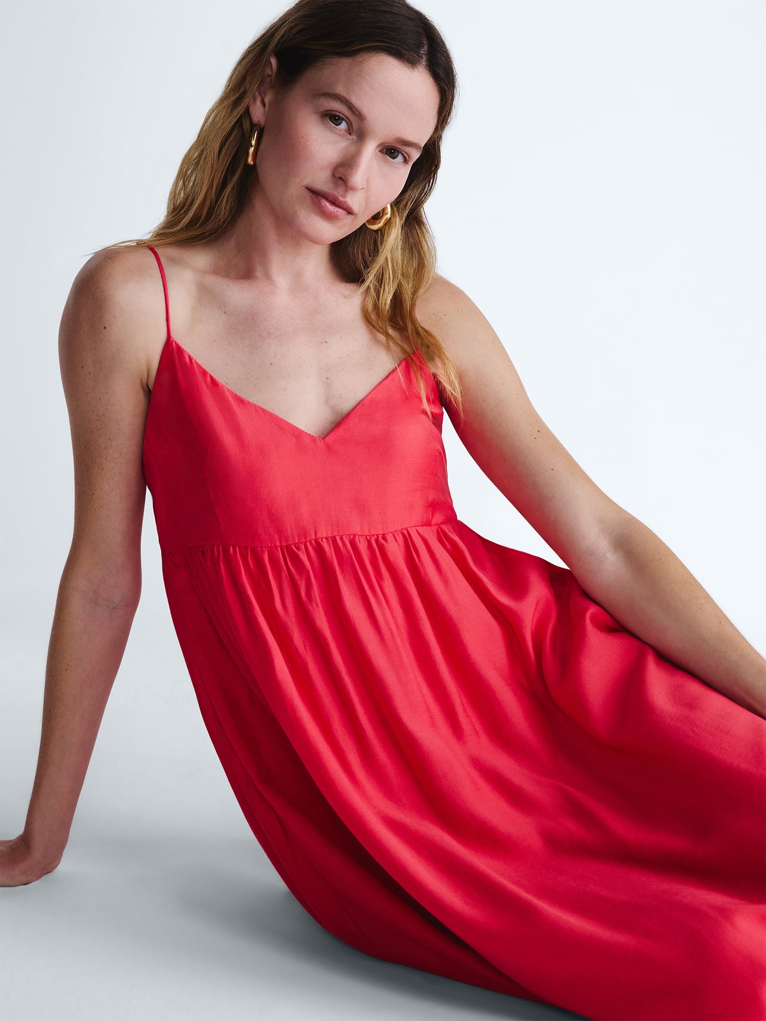 Scoop Women's and Women's Plus Flowy Maxi Dress, Sizes XS-4X