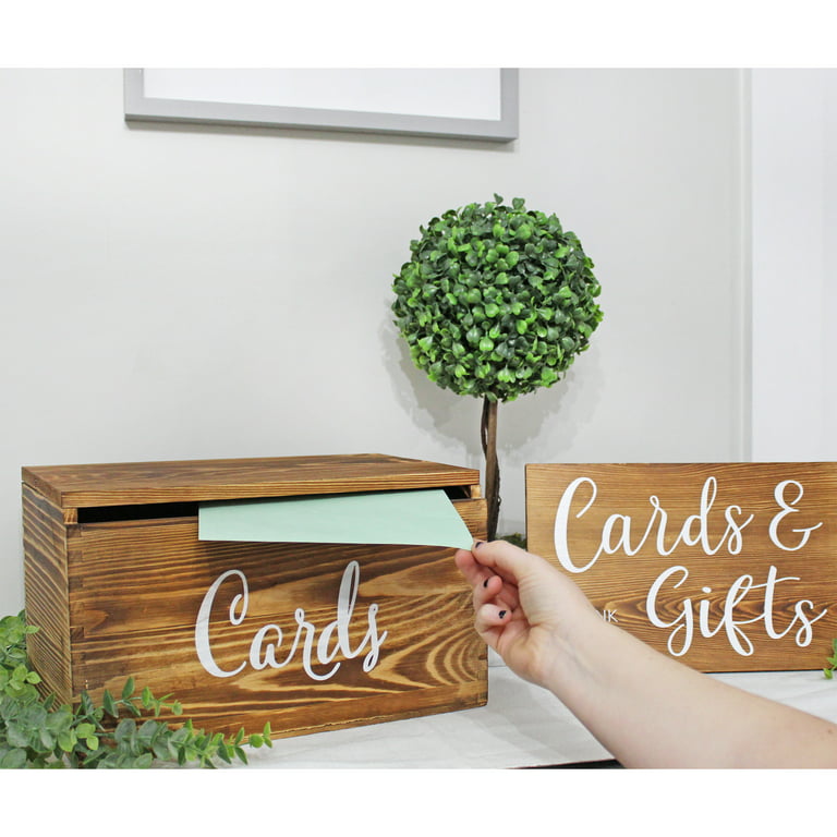 Darware Wooden Wedding Card Box for Receptions (Brown), Rustic