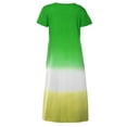 thumbnail image 4 of Ichuanyi Woman Dress clearance Women Plus Size Daily Tie-dyed Color Block Loose V Neck Short Sleeve Maxi Dress, 4 of 6