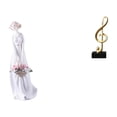 thumbnail image 1 of Figura de escritorio,Estatua de niña linda de escritorio,adorno nórdico moderno,Figura de niña para oficina,porche,dormitorio y sala de estar.,Figura de escritorio,Escultura de nota musical, 1 of 8