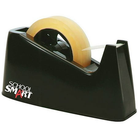 School Smart Tape Dispenser with Interchangeable 1 and 3 Inch Cores, Black