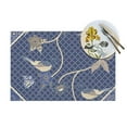 thumbnail image 4 of LNWH Vintage Geometric Floral Pattern Placemats, 1 PCS Heat Resistant Washable PVC Table Mats, 18"x12", 4 of 6