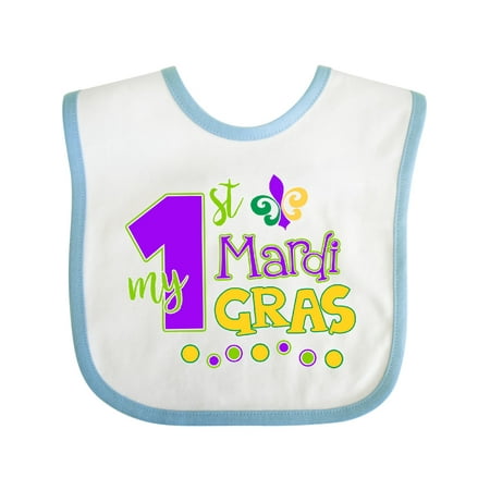 

Inktastic My 1st Mardi Gras with Dots Gift Baby Boy or Baby Girl Bib