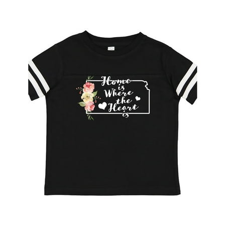 

Inktastic Kansas Home is Where the Heart is with Watercolor Floral Gift Toddler Boy or Toddler Girl T-Shirt