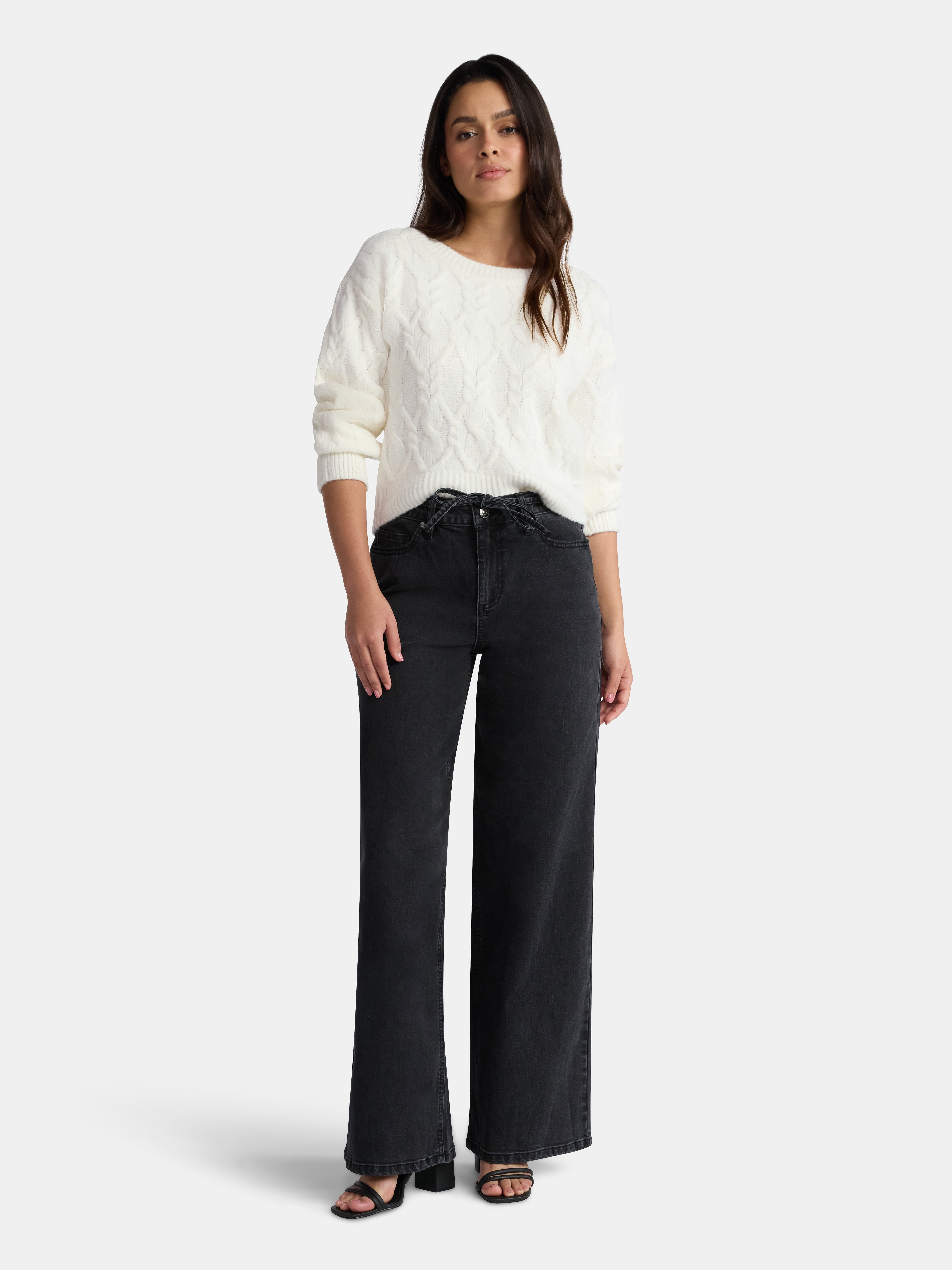Madden NYC Women's Tie Belt Jeans, 32" Inseam, Sizes 00-18