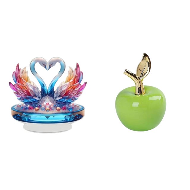 Escultura De Cisne Acrílico Para Centro De Mesa Y Figura De Cerámica Con Forma De Fruta Para Oficina, Estantería, Cafetería, Sala De Estudio, Decoración Navideña.