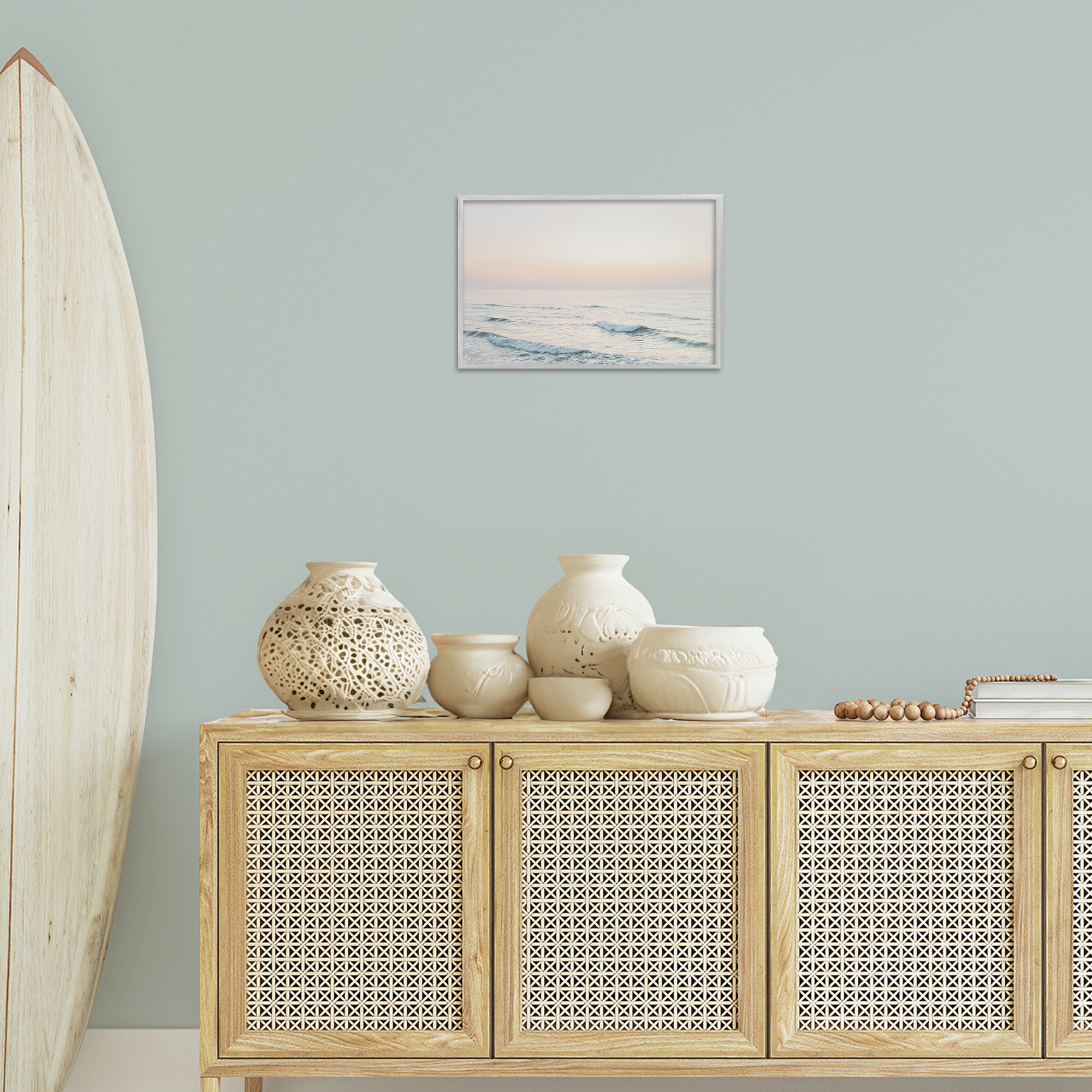Stupell Industries Rolling Waves At Dawn Coastal Photography Gray Framed Art Print Wall Art, 18 x 12