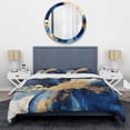 thumbnail image 3 of DESIGN ART Designart "Dark Blue and Gold Strokes VIII" Blue Modern - Bedding Cover Set With Shams Twin, 3 of 6