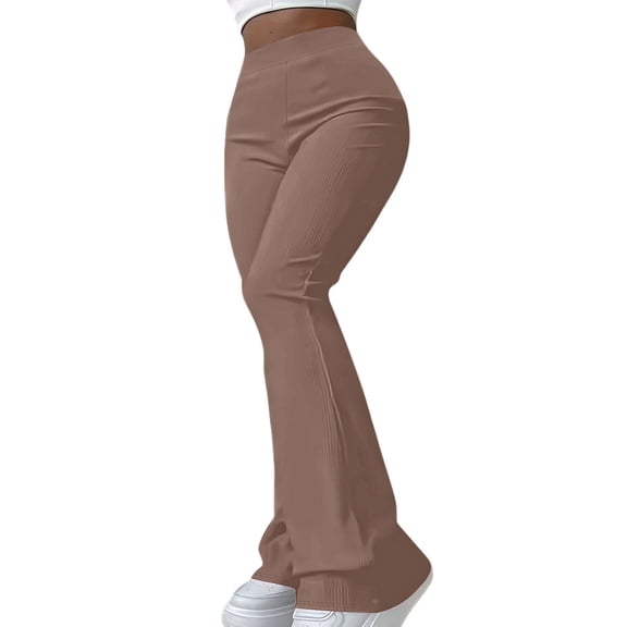 Women Elastic Waist Pants,Compression Flare Leggings Yoga Pants Bootcut Womens Work Leggings Ladies Elastic Waist Pants Womens Dress Slacks Butt Lifting Pants Flare Yoga Pants