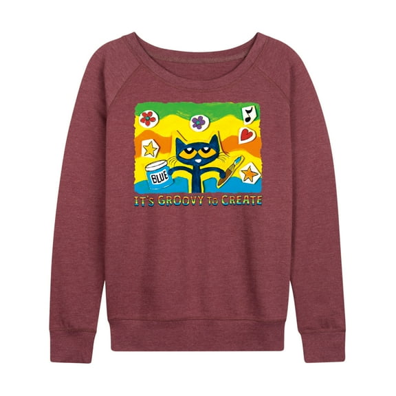 Pete The Cat - Groovy To Create - Women's Lightweight French Terry Long Sleeve Shirt