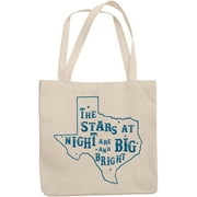 The Stars at Night Are Big and Bright with Texas State Map Art Merch Gift, 12oz Canvas Tote Bag