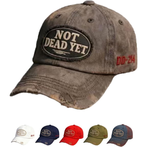 Veteran Hat NOT Dead Yet Hat Veteran Baseball Cap DD-214 Hats Embroidered Cap,Vintage Adjustable Baseball Hats for Military Veterans