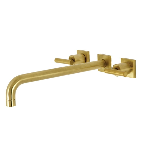 Kingston Brass KS6047CML Manhattan Two-Handle Wall Mount Roman Tub Faucet, Brushed Brass