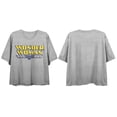 thumbnail image 5 of Wonder Woman Logo Women's Athletic Heather Gray Boyfriend Crop Tee-Small, 5 of 7