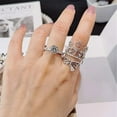 thumbnail image 4 of Anillos para mujer, regalos para mujer, anillo hueco 2 en 1 para compromiso, boda, regalo, talla 6-10, anillo de moda., 4 of 5