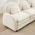 thumbnail image 4 of Miekor Furniture Teddy Fabric Cloud-like Loveseat Sofa,Curved Backrest and Armrest with Curved Lumbar Pillows, Sectional 2 Seater Modular Couch with Movable Ottoman and Supportive Double-layer No1352, 4 of 9