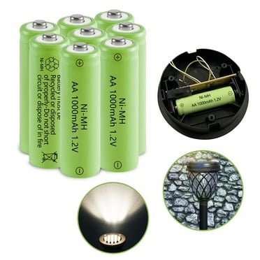 JINTION Rechargeable Aa Batteries, Solar 1.2V Ni-MH 1000mAh Battery, 8 Pack