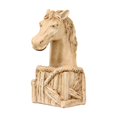 thumbnail image 1 of Figura de cabeza de caballo, adorno de escritorio de resina, escultura artesanal, decoración para el año Nuevo chino, para oficina, estantería o sala Imitación de madera, 1 of 9