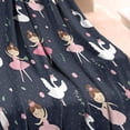 thumbnail image 3 of Dark Blue Ballerina Princess Pattern Blanket,Comfortable Soft Flannel Throw Blanket,All Season,Warm Lightweight Blankets for Sofa Bed Couch Living Room Chair,30"x40", 3 of 4