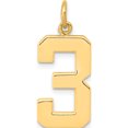 thumbnail image 1 of 14K Yellow Gold Large Polished Number 3 Charm (20.88 X 10.37) Made In United States lp03, 1 of 6