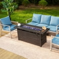 thumbnail image 4 of SUMMIT LIVING 56" Rectangular Propane Fire Pit Table, 50,000 BTU Gas Fire Pit with Lid and Blue Fire Glass, Black, 4 of 10