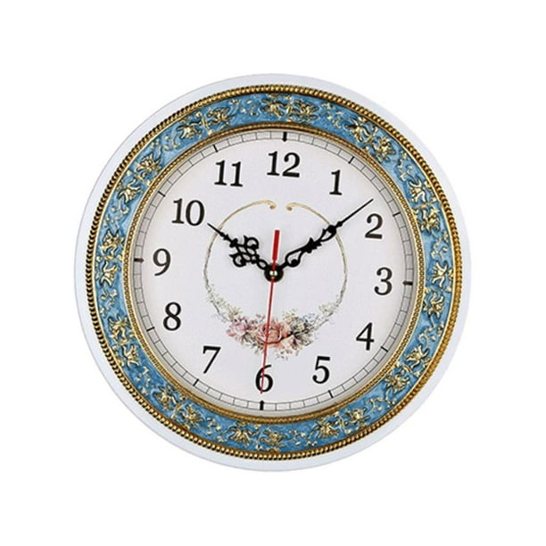 Reloj de pared silencioso de 11 pulgadas que no hace tictac Azul