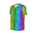 thumbnail image 2 of Balery Glitter Rainbow Baseball Jersey for Men Casual Button Down Shirts Short Sleeve Active Team Sports Uniform-X-Large, 2 of 9